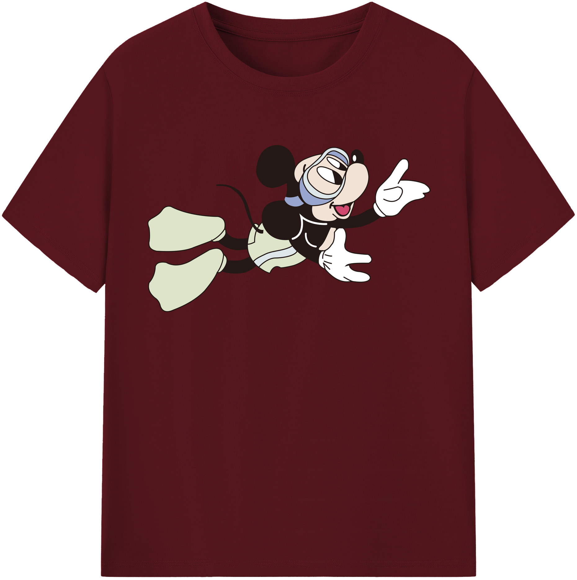 （画像用） ミッキーマウス Mickey Mouse 綿100％半袖Tシャツ（フロントプリント）